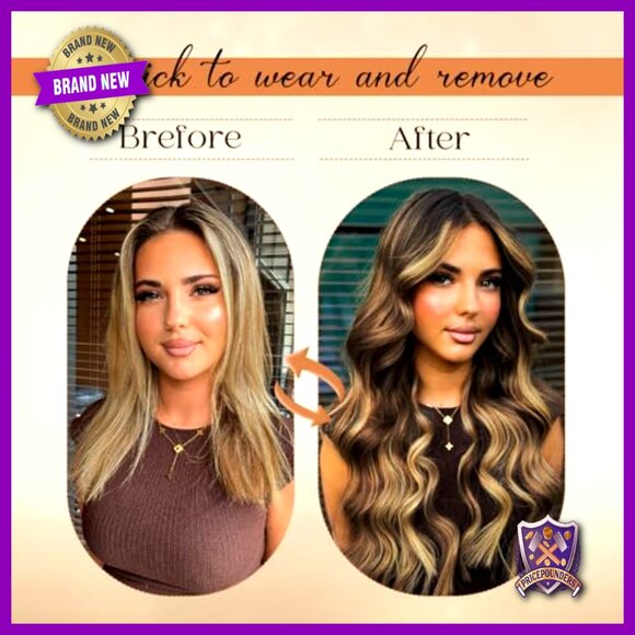 20 Inch Clip In Human Hair Extensions 8 Piece Set Seamless Balayage main image 4